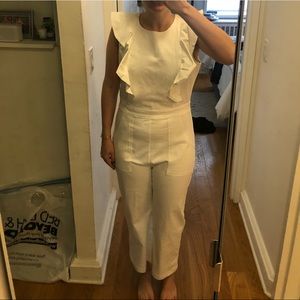White Ruffle Jumpsuit